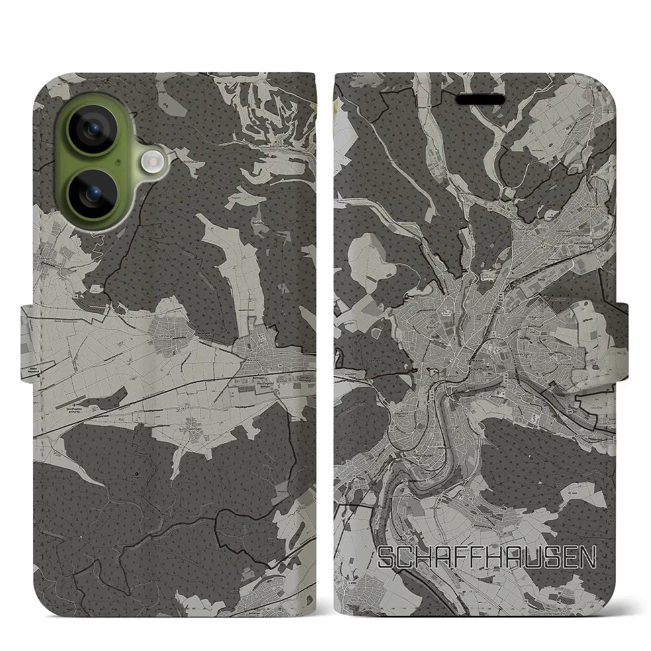 【シャフハウゼン(スイス)】地図柄iPhoneケース(手帳タイプ)