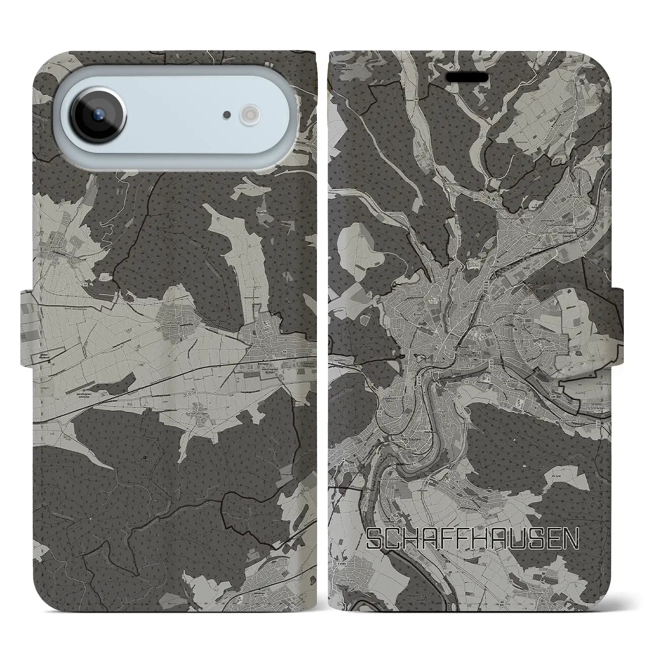 【シャフハウゼン(スイス)】地図柄iPhoneケース(手帳タイプ)