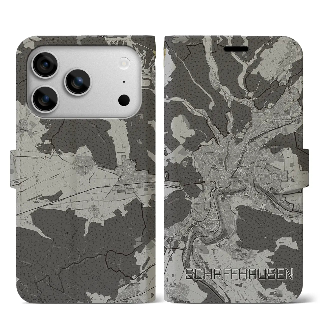 【シャフハウゼン(スイス)】地図柄iPhoneケース(手帳タイプ)