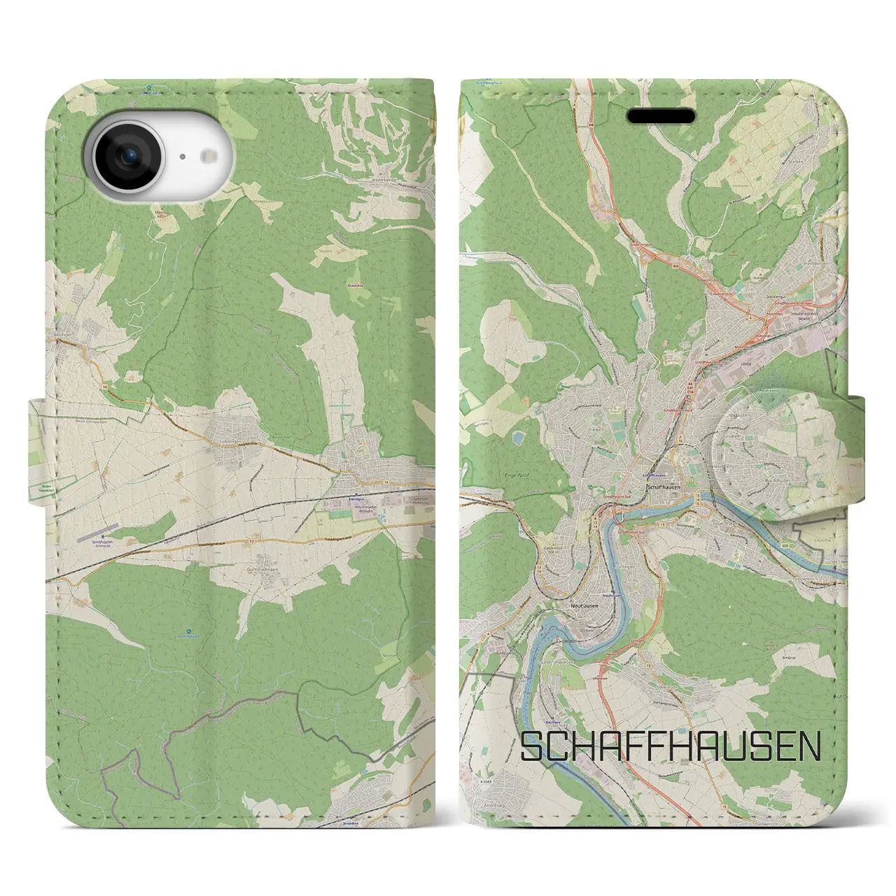 【シャフハウゼン(スイス)】地図柄iPhoneケース(手帳タイプ)