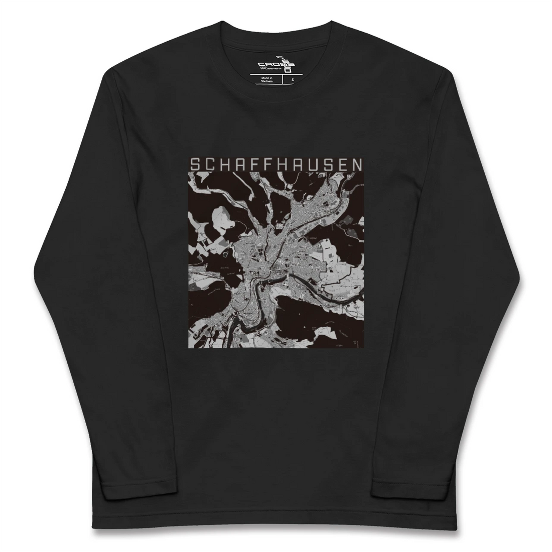 【シャフハウゼン(スイス)】地図柄ロングスリーブTシャツ