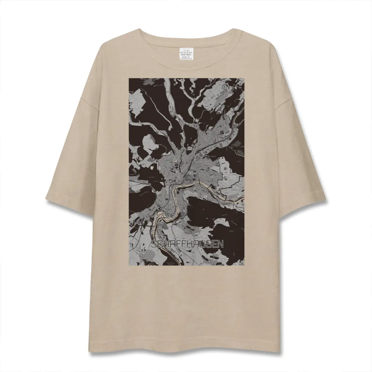 【シャフハウゼン(スイス)】地図柄ビッグシルエットTシャツ