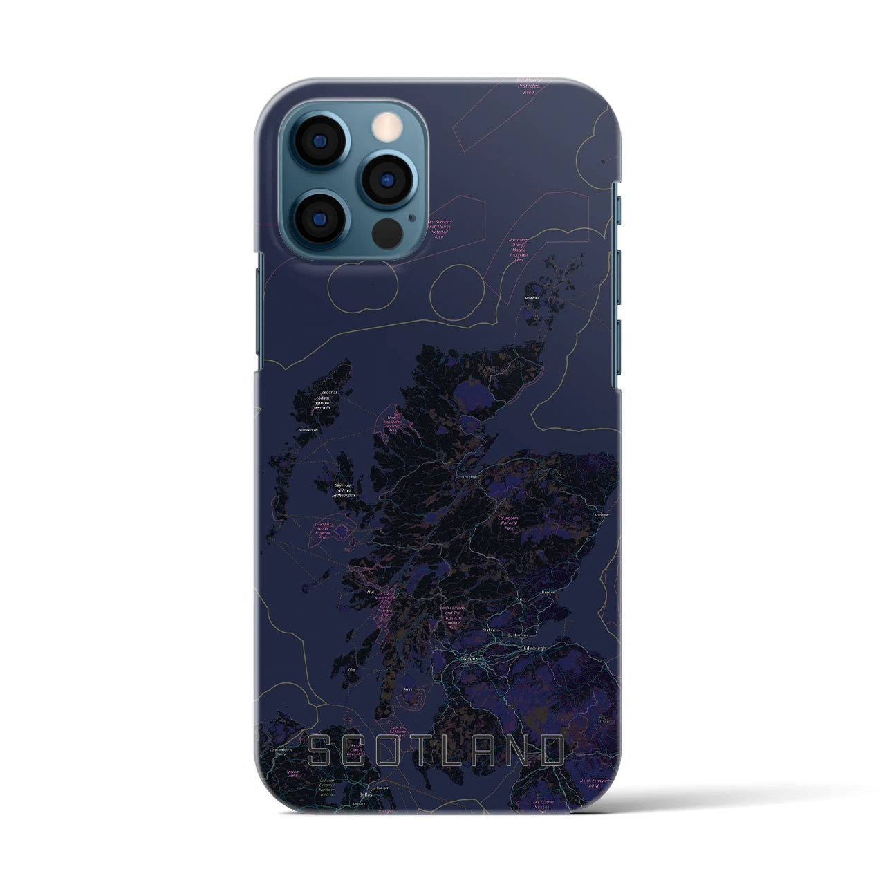 【スコットランド(イギリス)】地図柄iPhoneケース(バックカバータイプ)