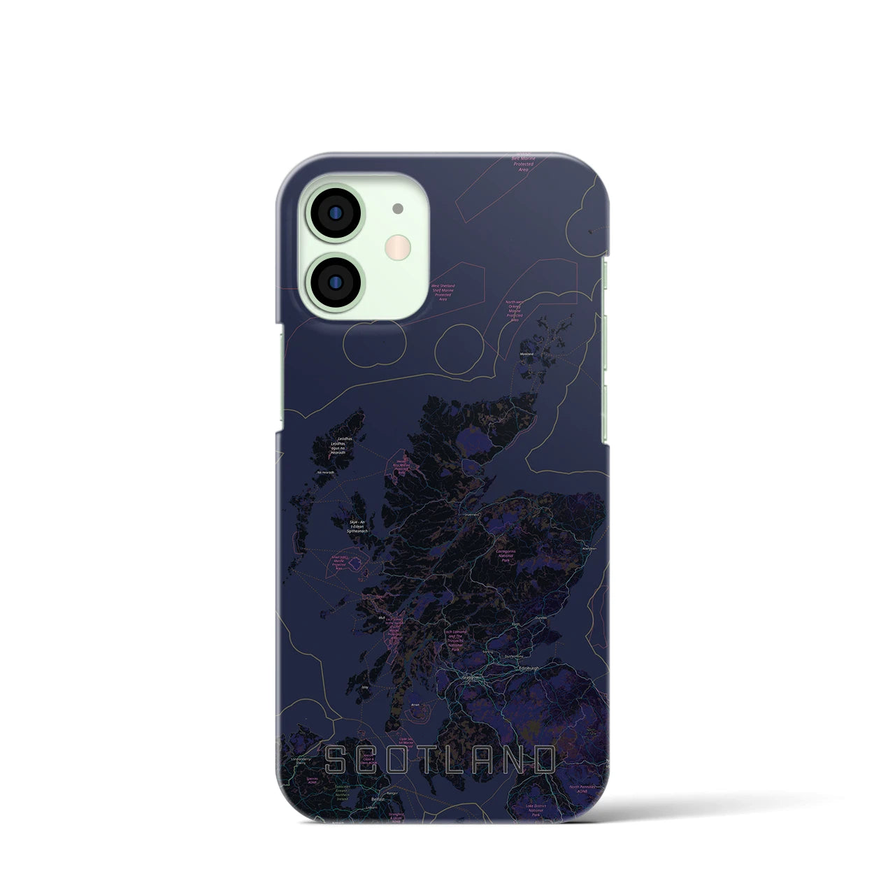 【スコットランド(イギリス)】地図柄iPhoneケース(バックカバータイプ)