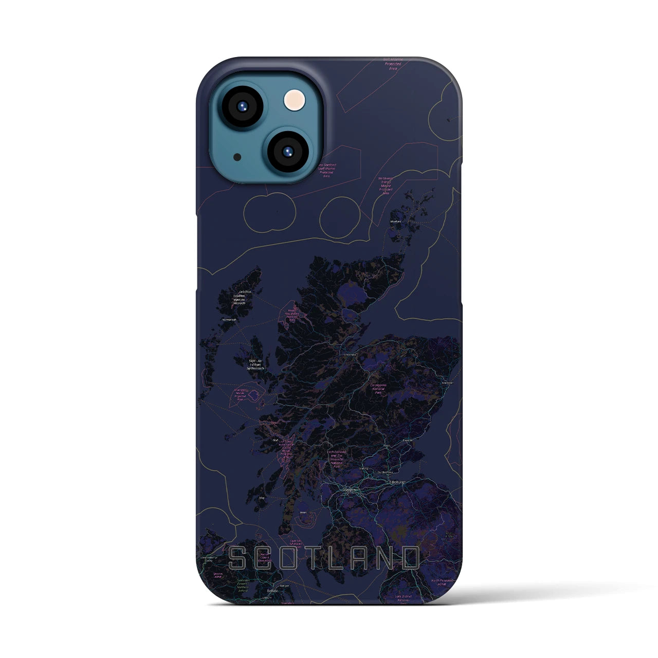 【スコットランド(イギリス)】地図柄iPhoneケース(バックカバータイプ)