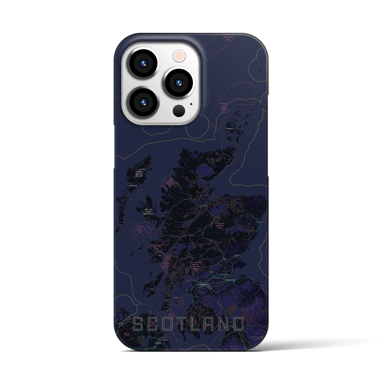 【スコットランド(イギリス)】地図柄iPhoneケース(バックカバータイプ)