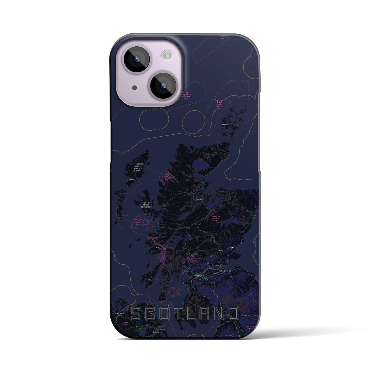 【スコットランド(イギリス)】地図柄iPhoneケース(バックカバータイプ)