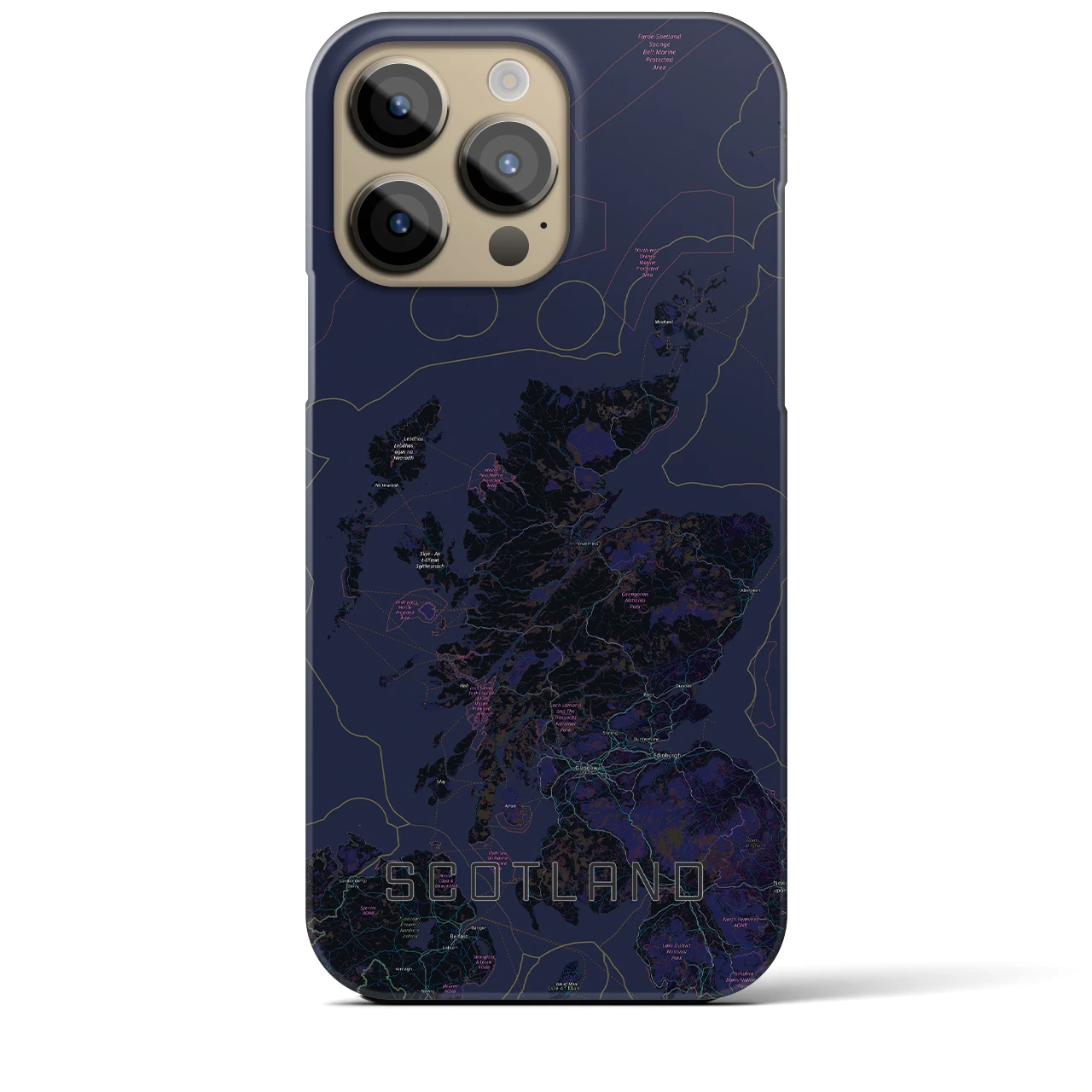 【スコットランド(イギリス)】地図柄iPhoneケース(バックカバータイプ)