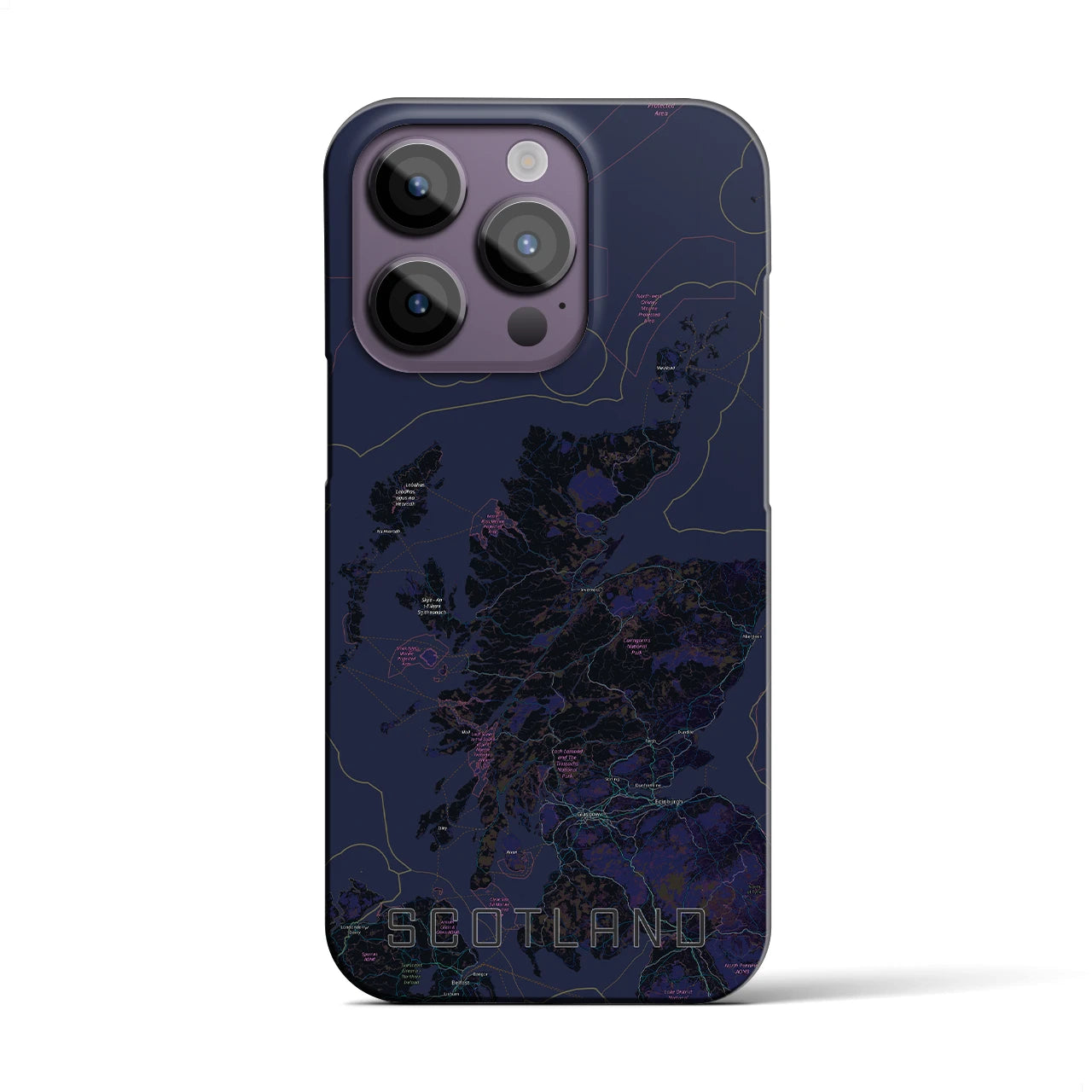 【スコットランド(イギリス)】地図柄iPhoneケース(バックカバータイプ)