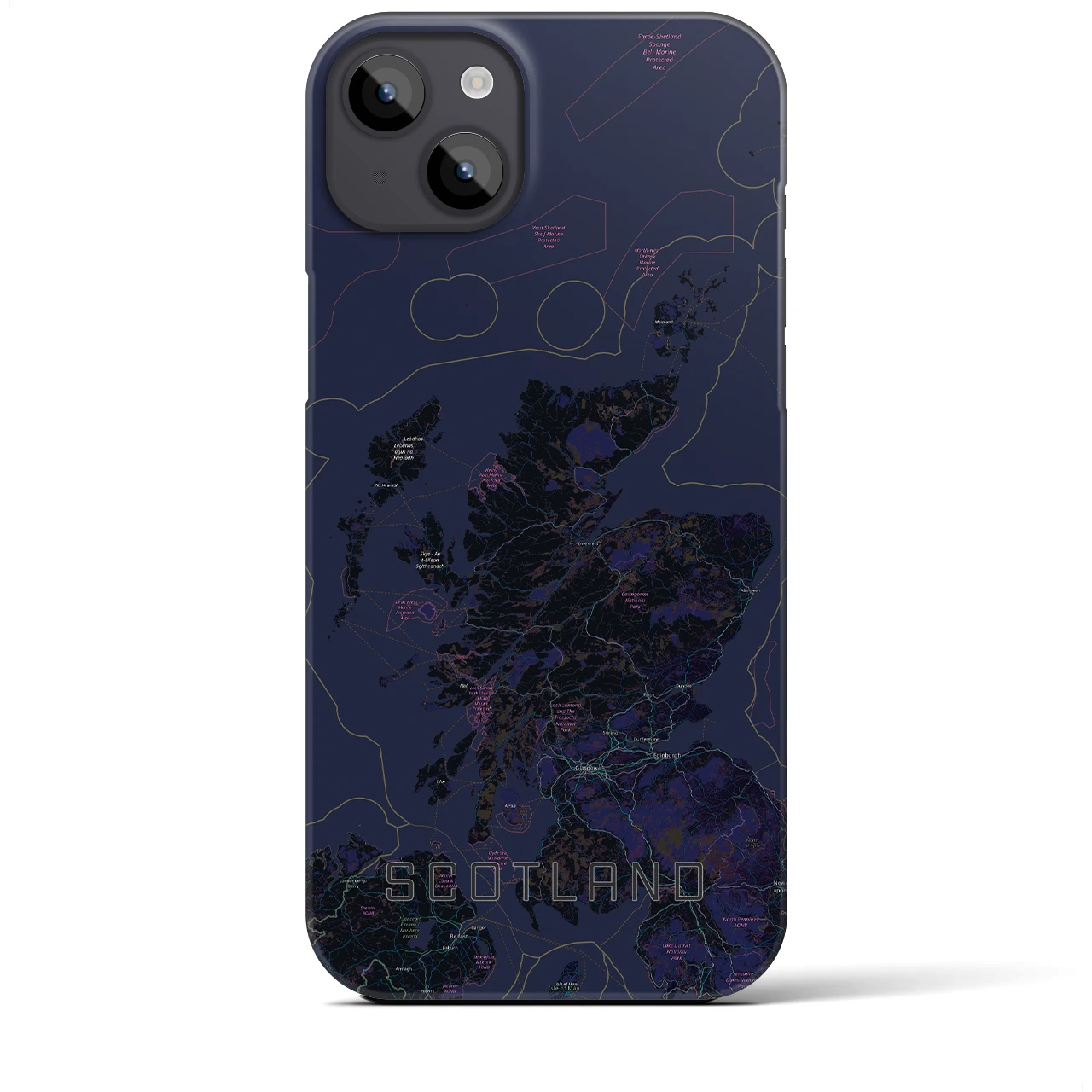 【スコットランド(イギリス)】地図柄iPhoneケース(バックカバータイプ)