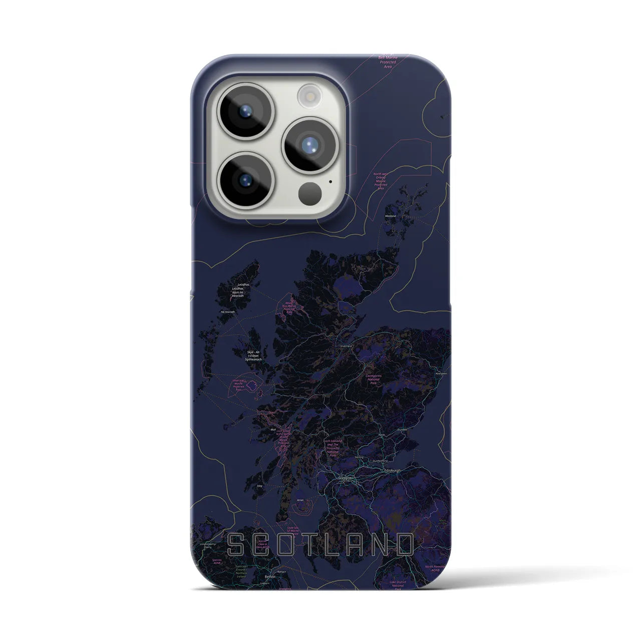 【スコットランド(イギリス)】地図柄iPhoneケース(バックカバータイプ)