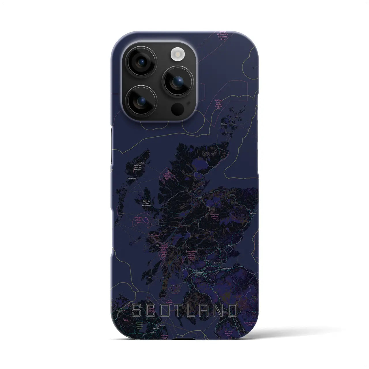 【スコットランド(イギリス)】地図柄iPhoneケース(バックカバータイプ)