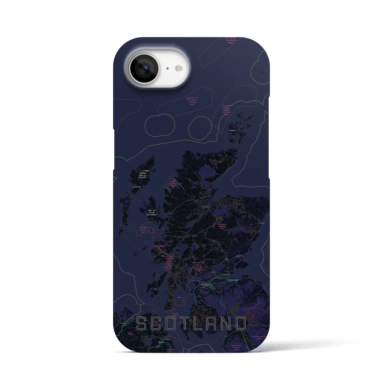 【スコットランド(イギリス)】地図柄iPhoneケース(バックカバータイプ)