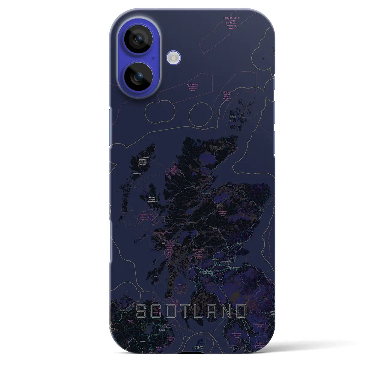 【スコットランド(イギリス)】地図柄iPhoneケース(バックカバータイプ)