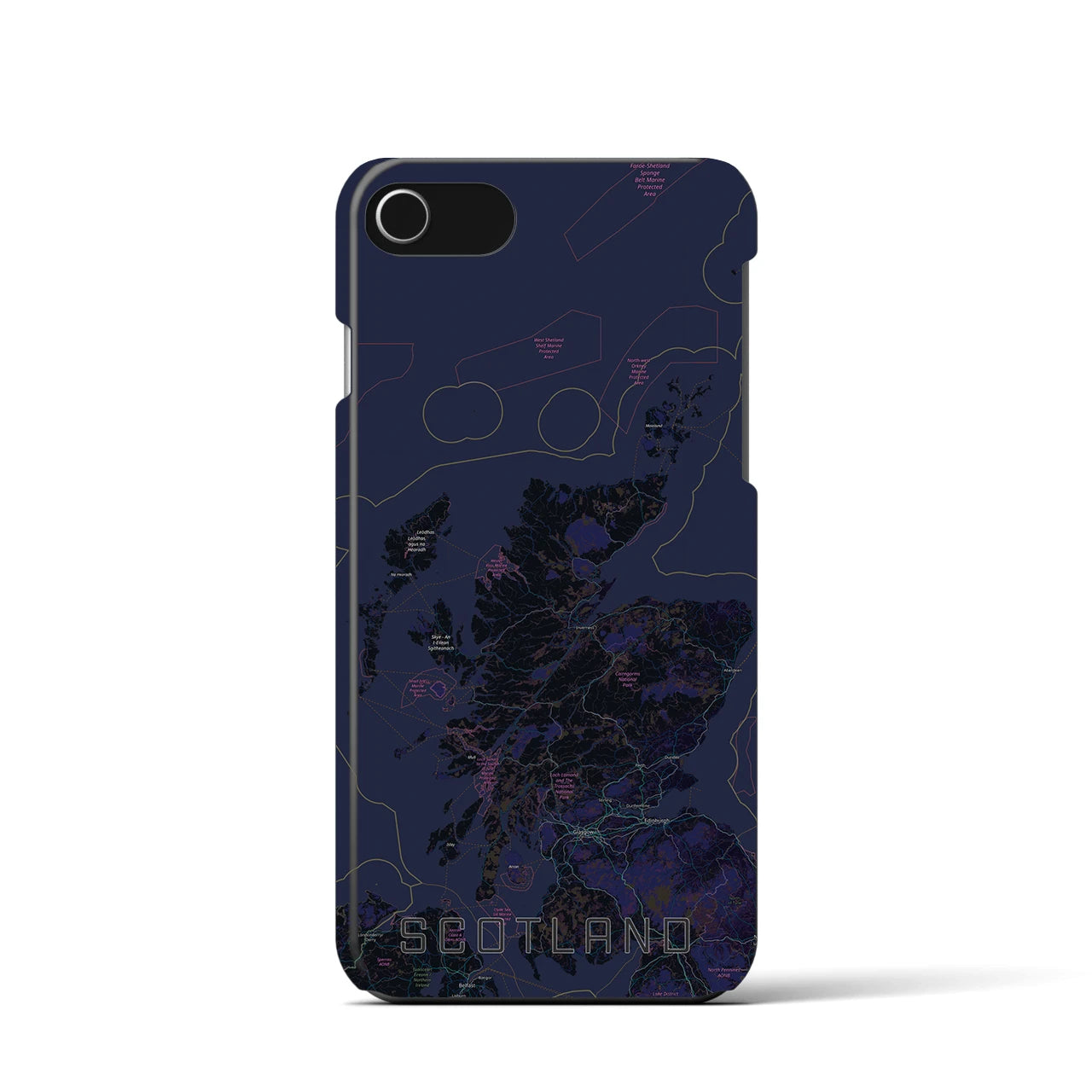 【スコットランド(イギリス)】地図柄iPhoneケース(バックカバータイプ)