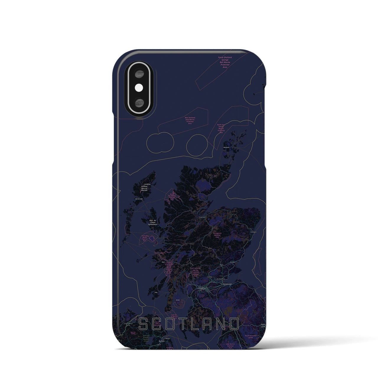 【スコットランド(イギリス)】地図柄iPhoneケース(バックカバータイプ)