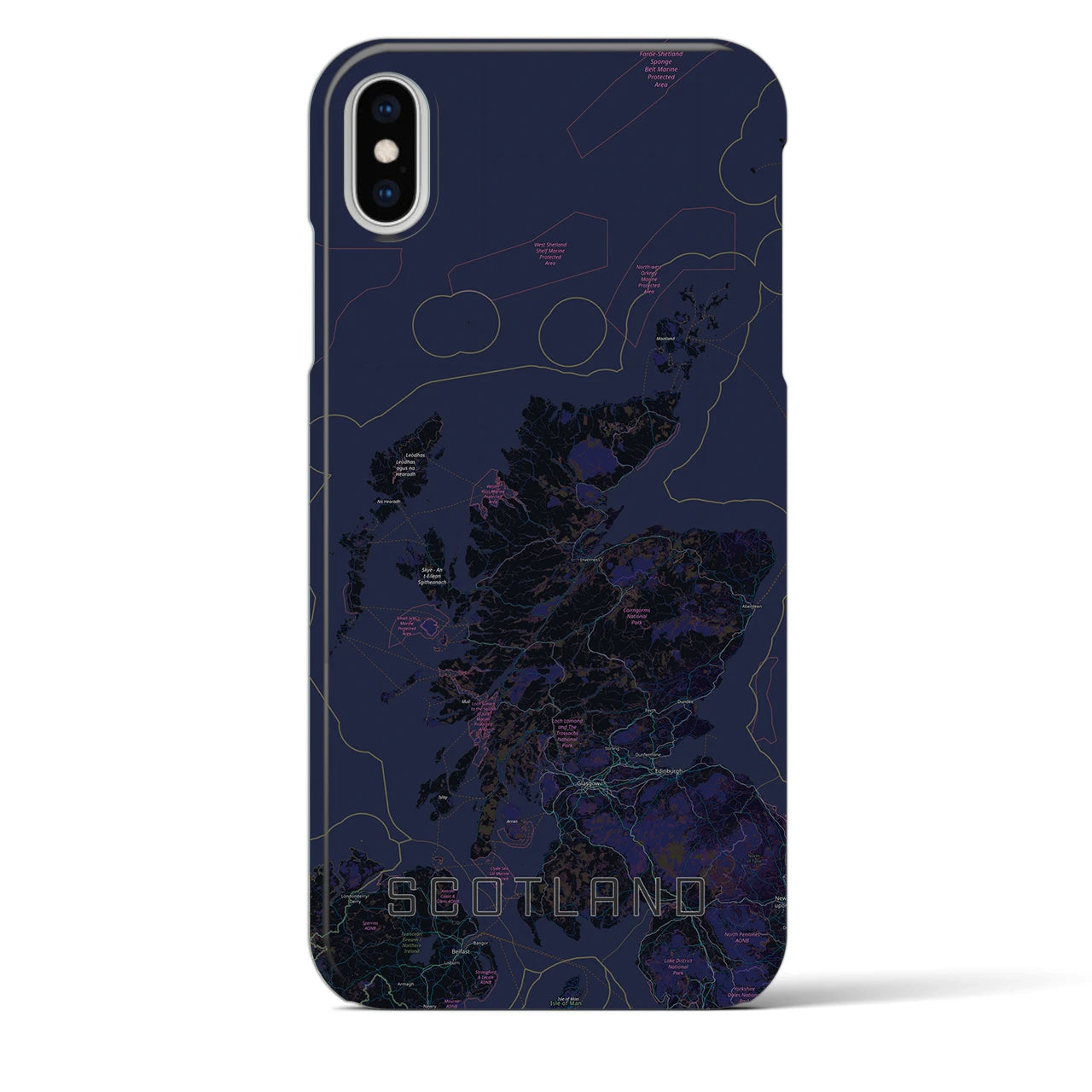 【スコットランド(イギリス)】地図柄iPhoneケース(バックカバータイプ)