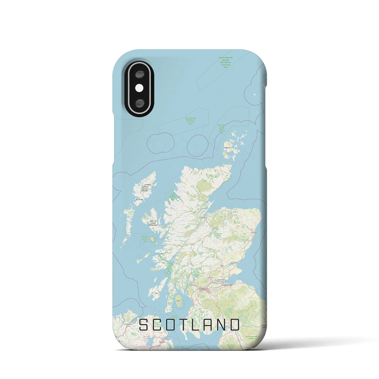 【スコットランド(イギリス)】地図柄iPhoneケース(バックカバータイプ)