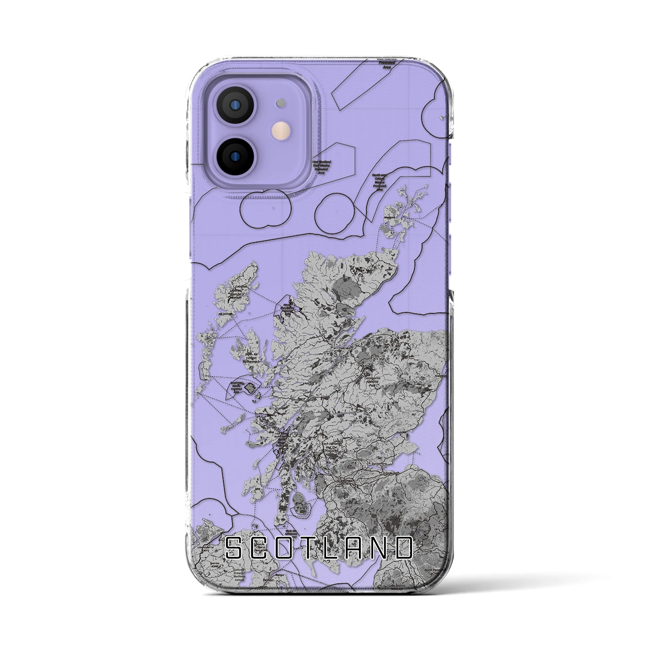 【スコットランド(イギリス)】地図柄iPhoneケース(クリアタイプ)