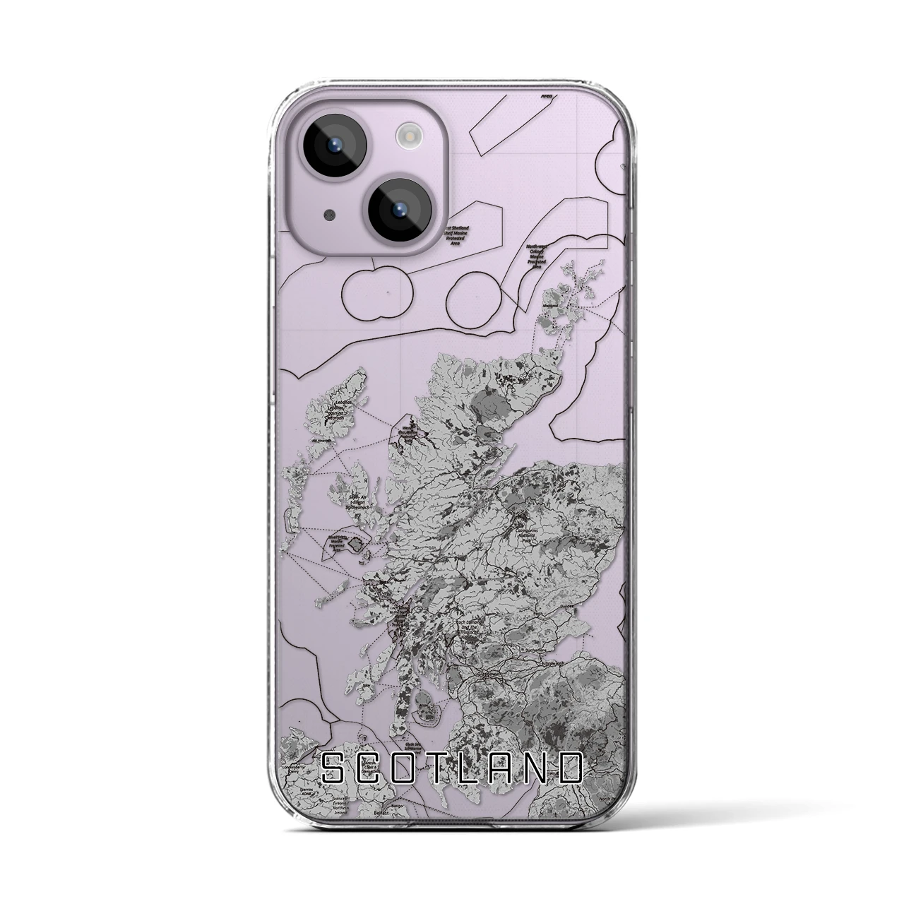 【スコットランド(イギリス)】地図柄iPhoneケース(クリアタイプ)