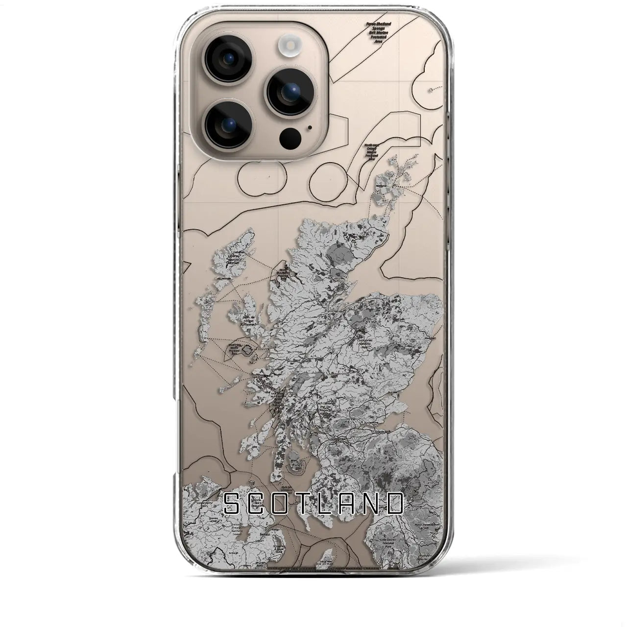 【スコットランド(イギリス)】地図柄iPhoneケース(クリアタイプ)