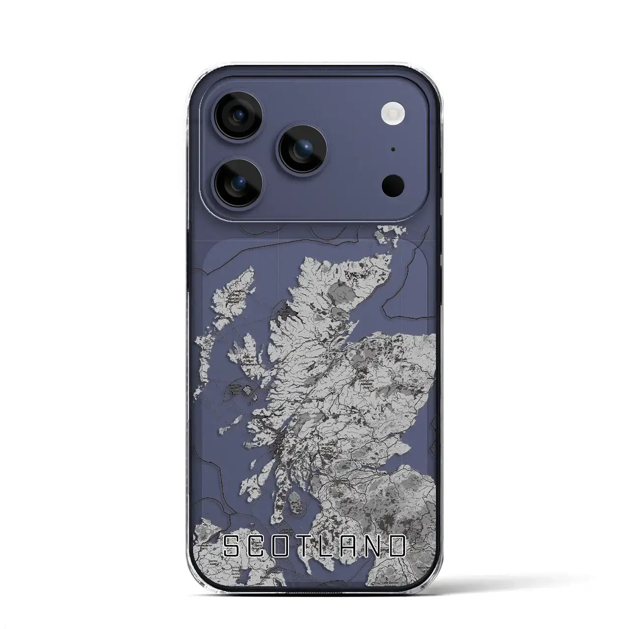 【スコットランド(イギリス)】地図柄iPhoneケース(クリアタイプ)