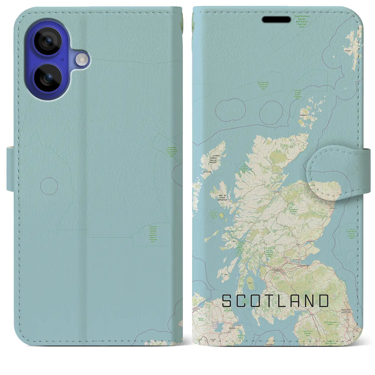 【スコットランド(イギリス)】地図柄iPhoneケース(手帳タイプ)ナチュラル・iPhone 16 Pro Max 用