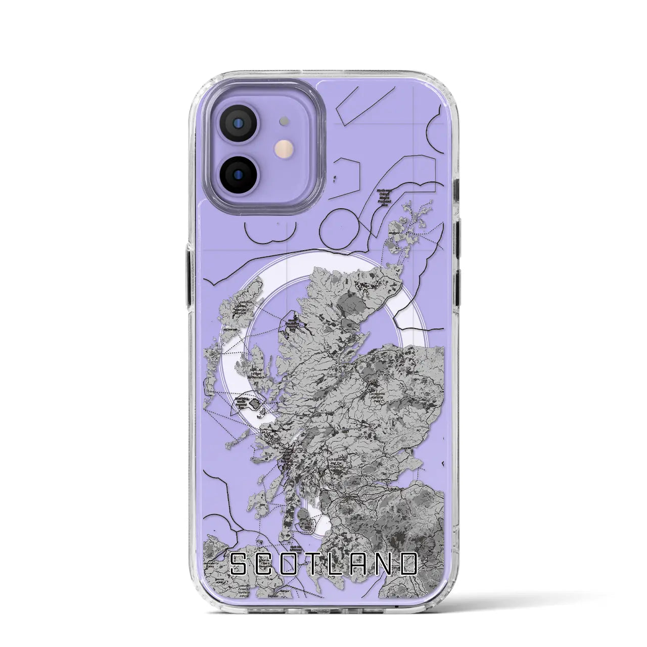 【スコットランド(イギリス)】地図柄iPhoneケース(MagSafeタイプ)