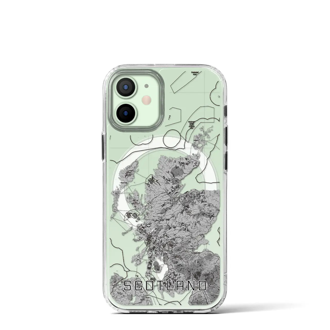 【スコットランド(イギリス)】地図柄iPhoneケース(MagSafeタイプ)