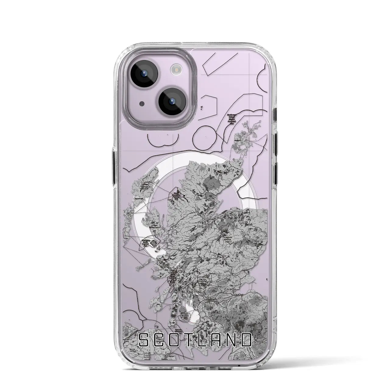 【スコットランド(イギリス)】地図柄iPhoneケース(MagSafeタイプ)