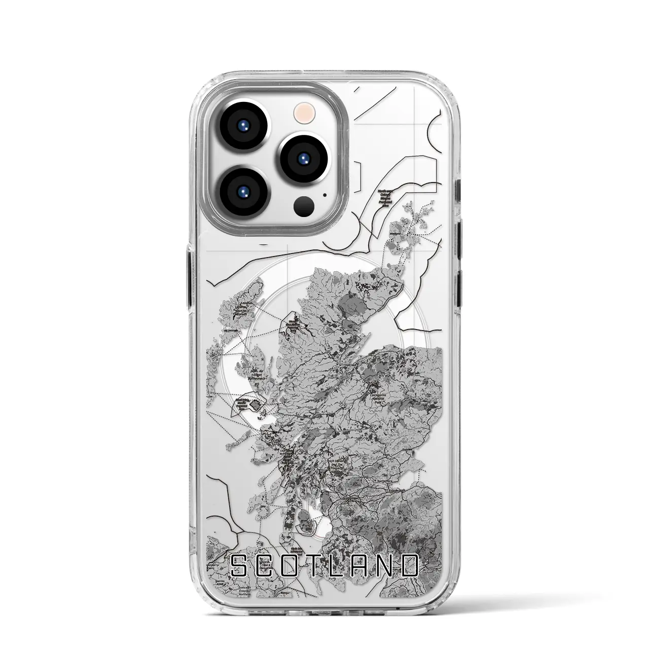 【スコットランド(イギリス)】地図柄iPhoneケース(MagSafeタイプ)
