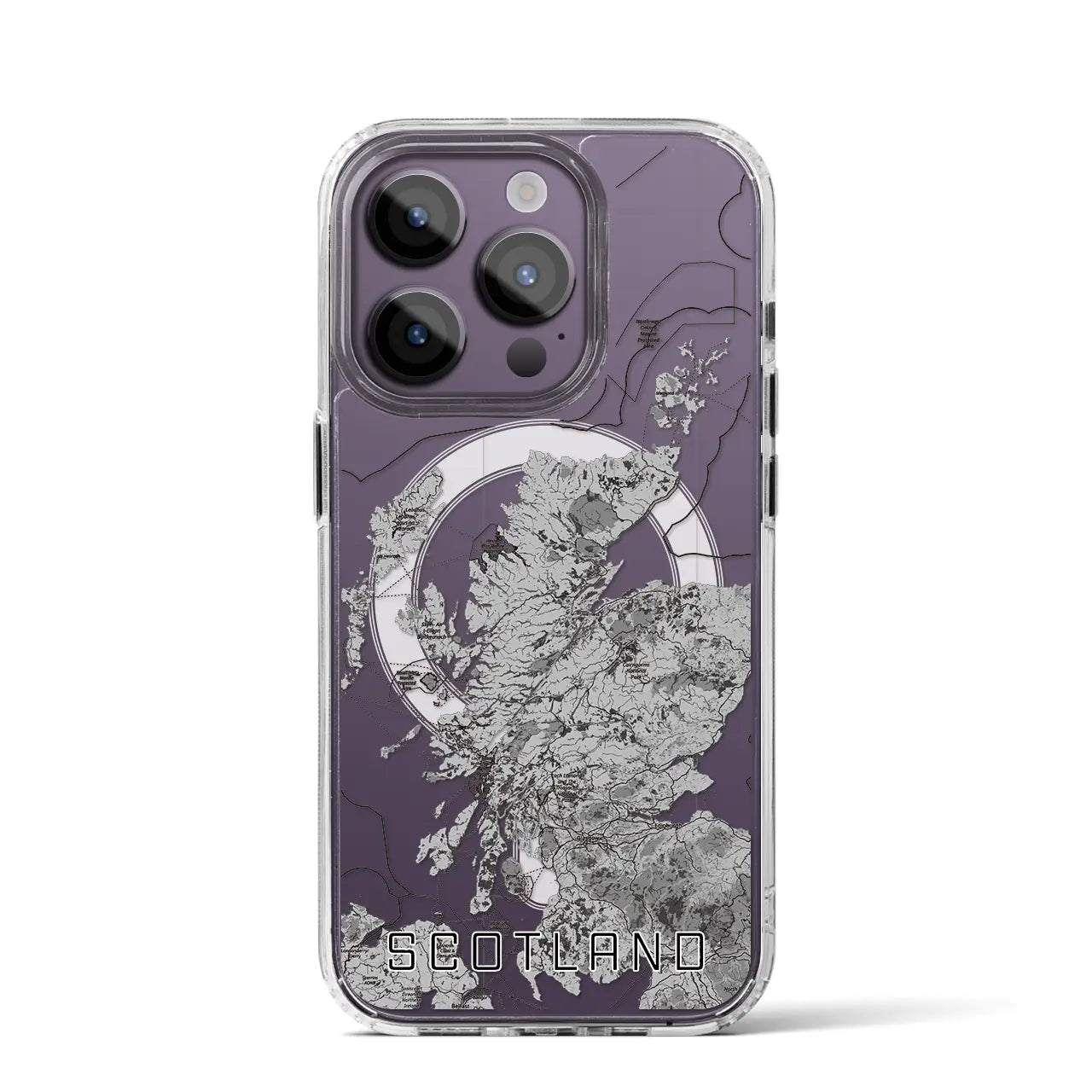 【スコットランド(イギリス)】地図柄iPhoneケース(MagSafeタイプ)