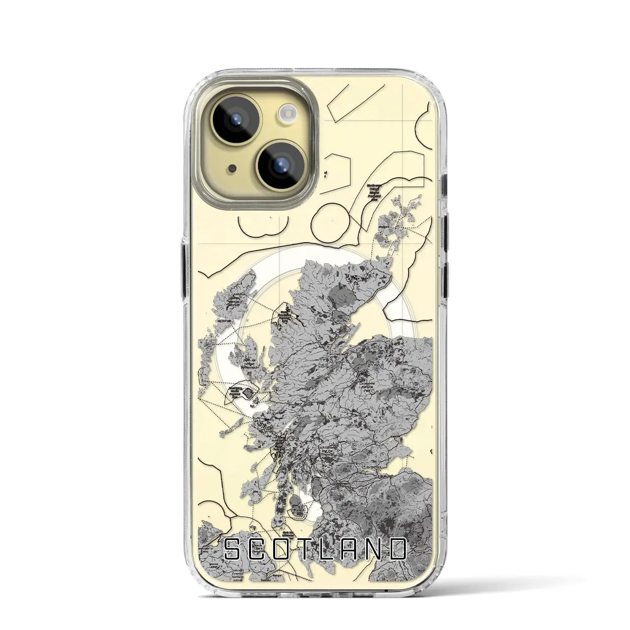 【スコットランド(イギリス)】地図柄iPhoneケース(MagSafeタイプ)