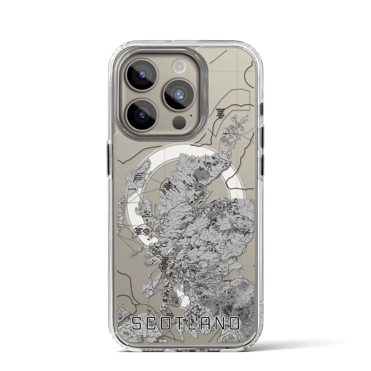 【スコットランド(イギリス)】地図柄iPhoneケース(MagSafeタイプ)