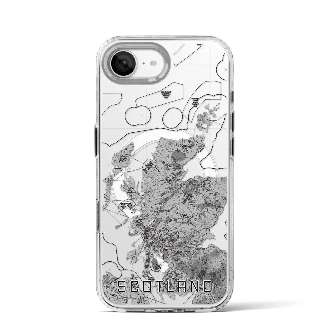【スコットランド(イギリス)】地図柄iPhoneケース(MagSafeタイプ)
