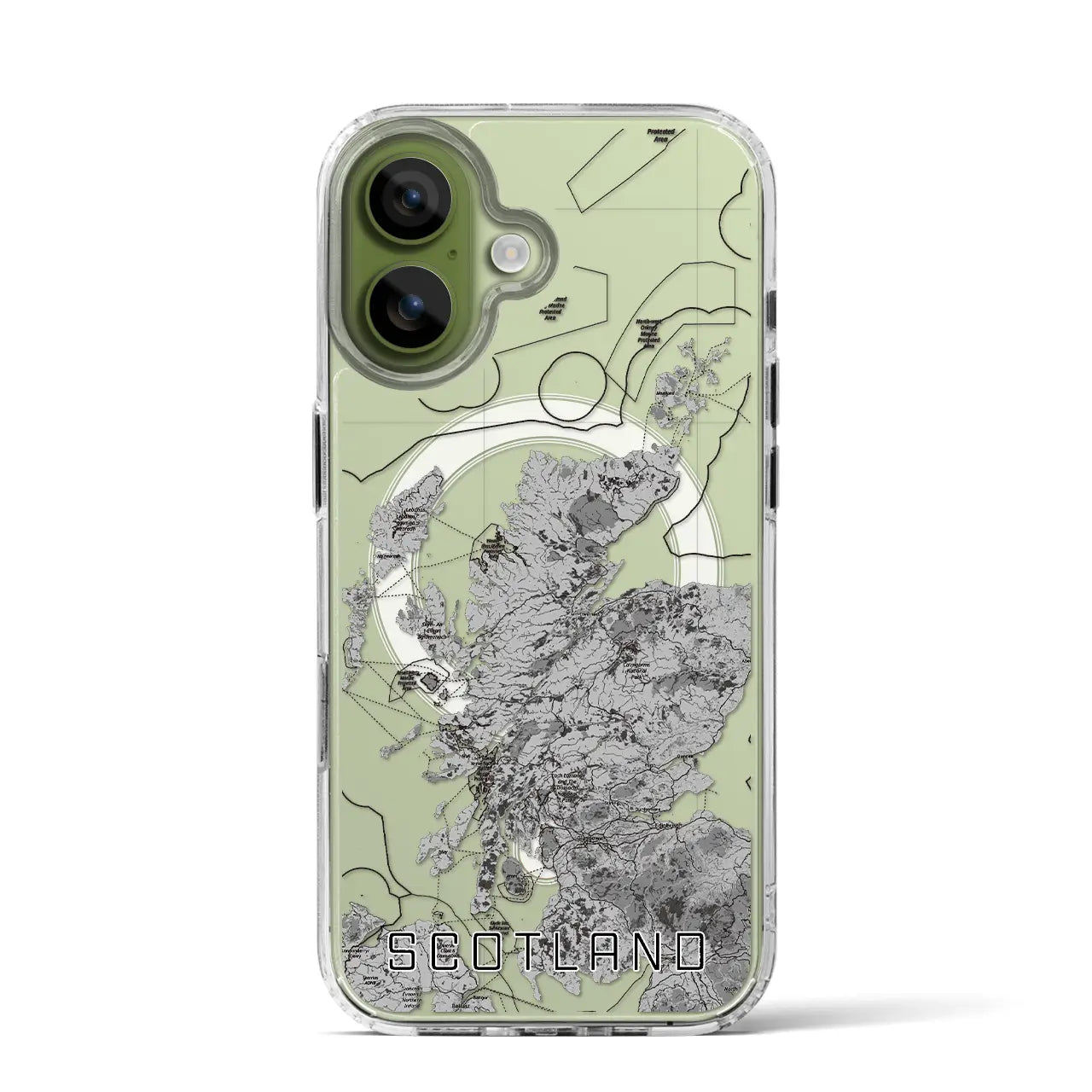 【スコットランド(イギリス)】地図柄iPhoneケース(MagSafeタイプ)
