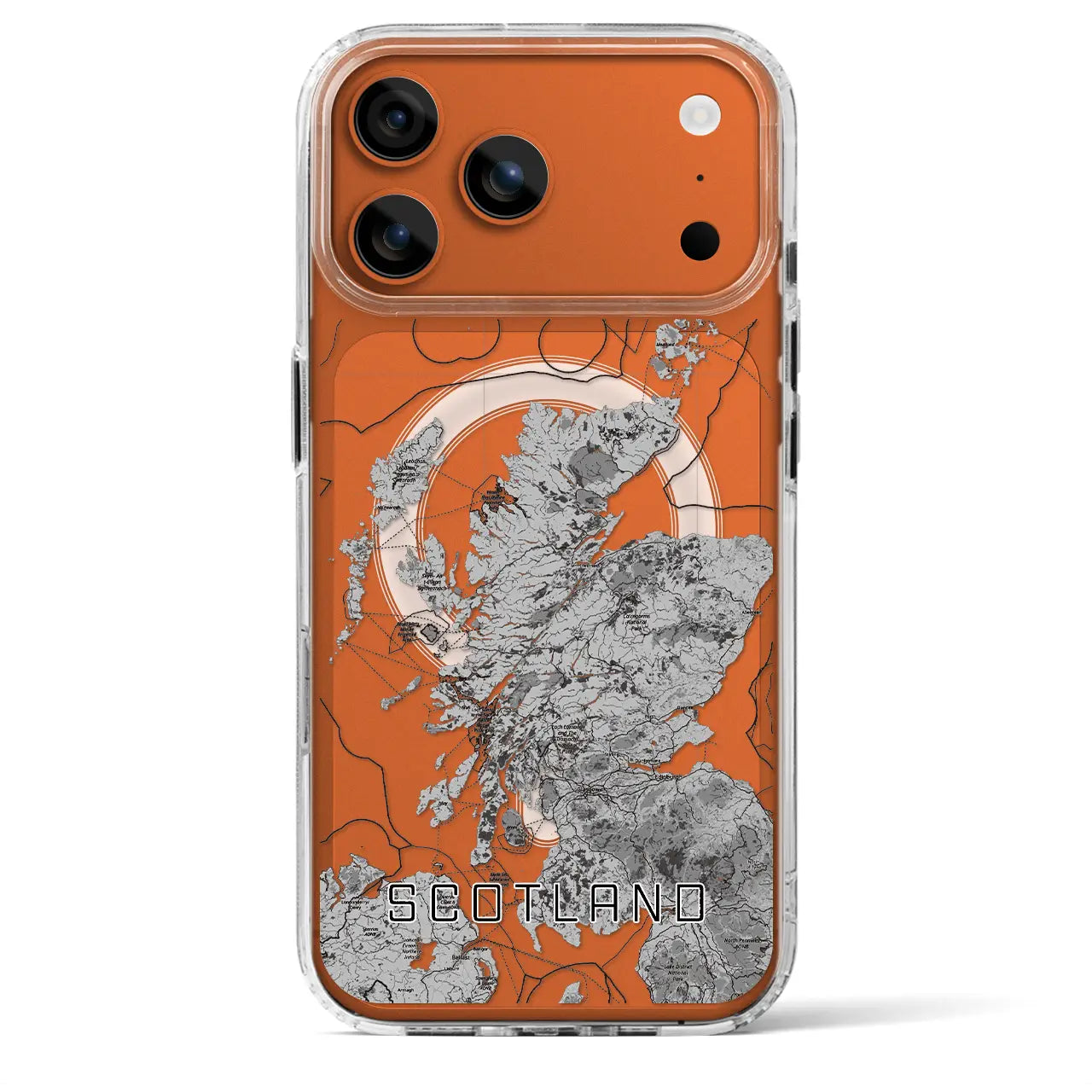 【スコットランド(イギリス)】地図柄iPhoneケース(MagSafeタイプ)