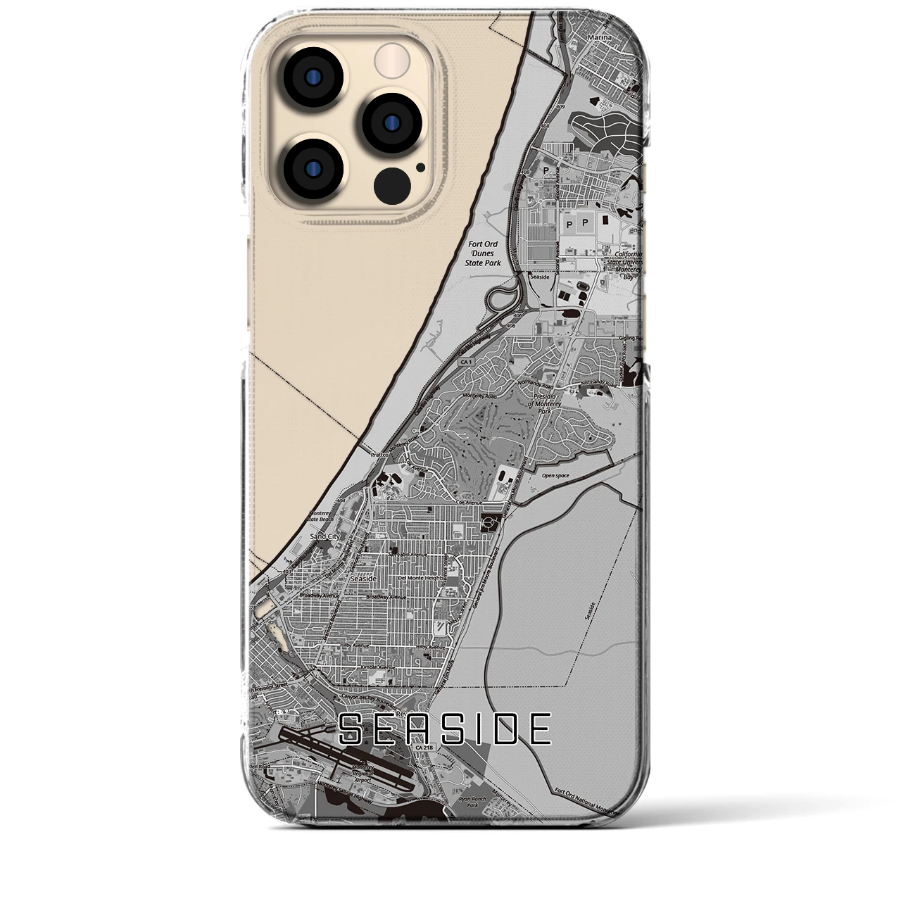 【シーサイド(アメリカ)】地図柄iPhoneケース(クリアタイプ)