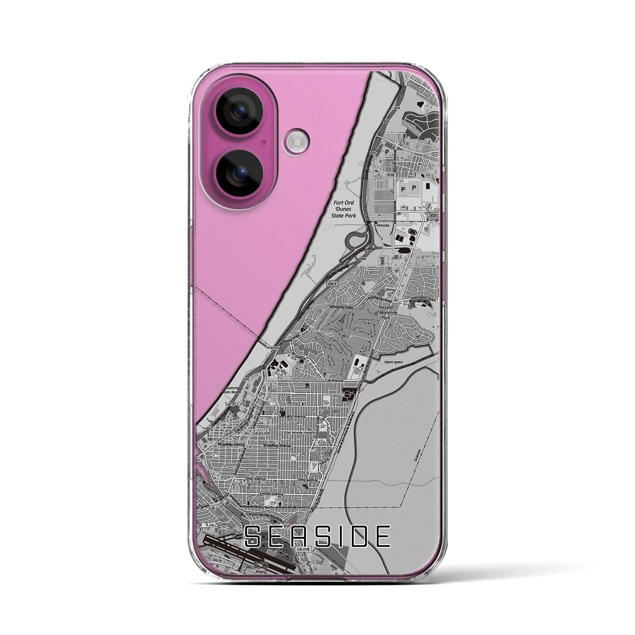 【シーサイド(アメリカ)】地図柄iPhoneケース(クリアタイプ)