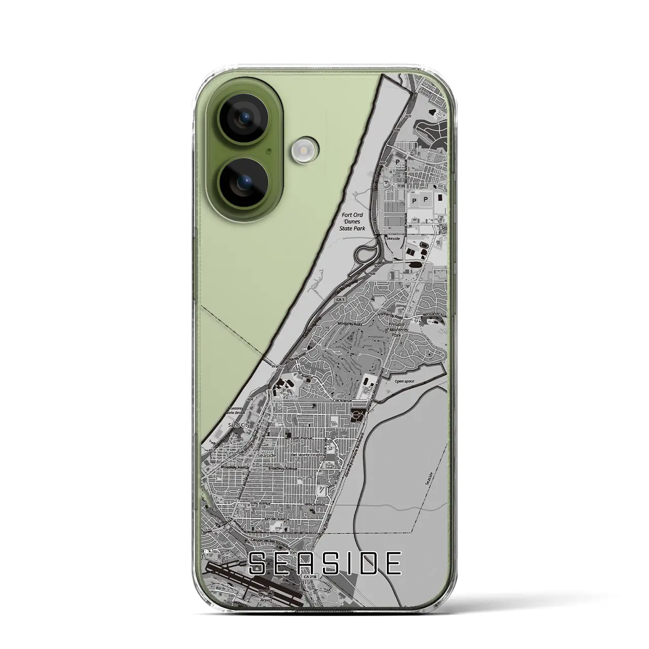 【シーサイド(アメリカ)】地図柄iPhoneケース(クリアタイプ)