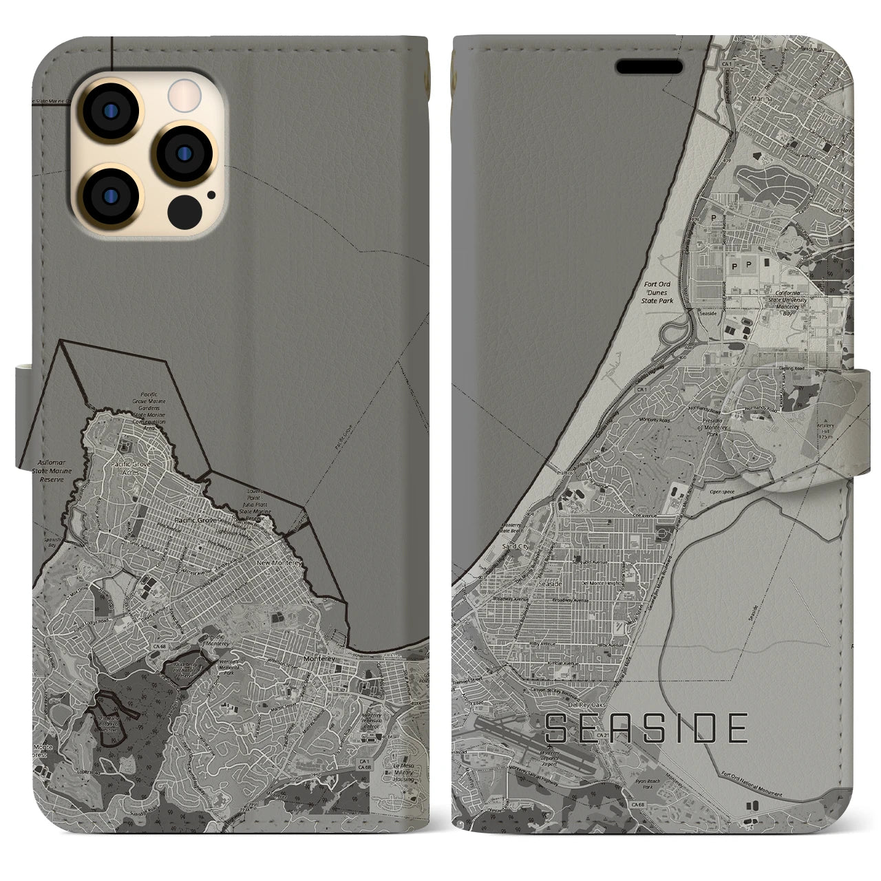 【シーサイド(アメリカ)】地図柄iPhoneケース(手帳タイプ)