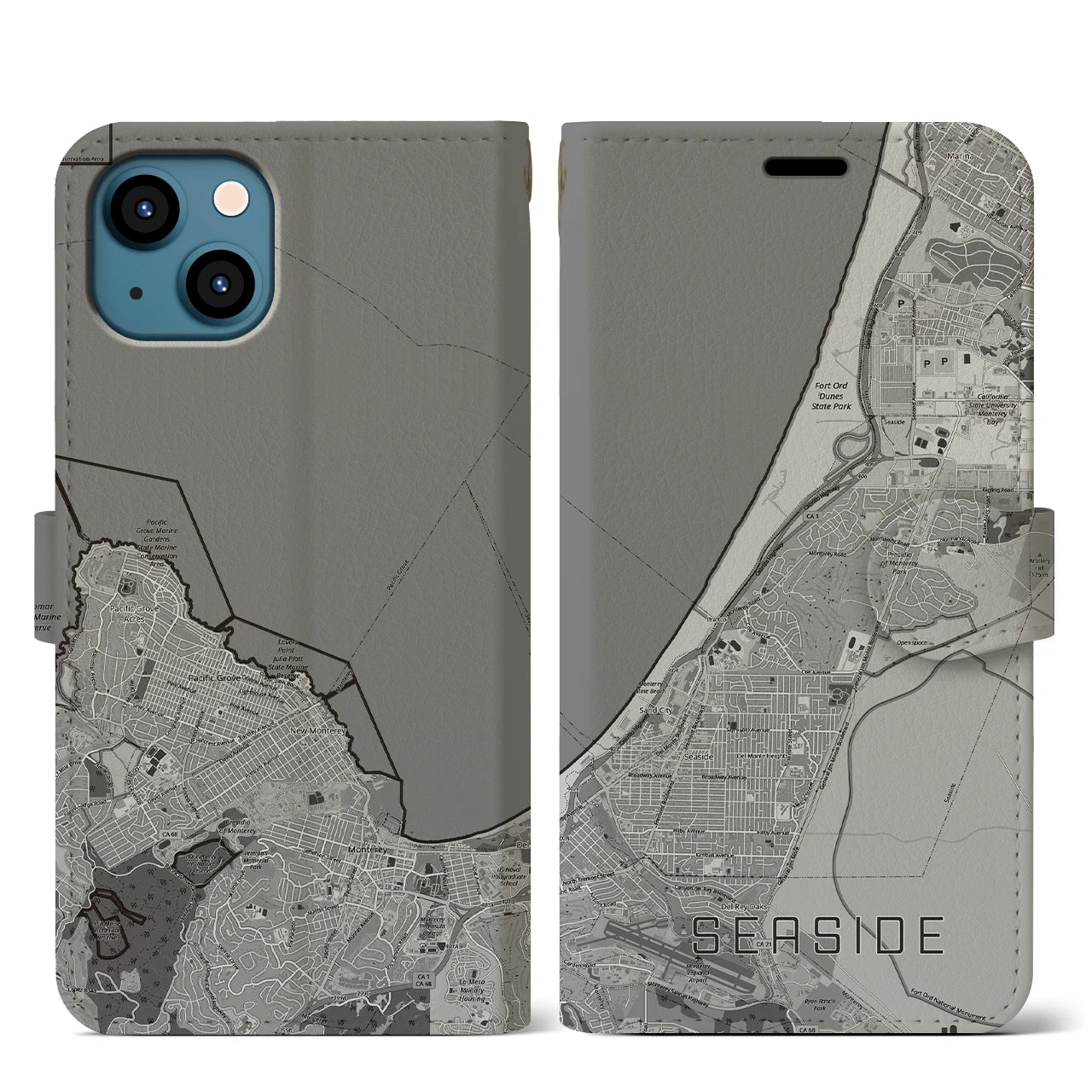 【シーサイド(アメリカ)】地図柄iPhoneケース(手帳タイプ)