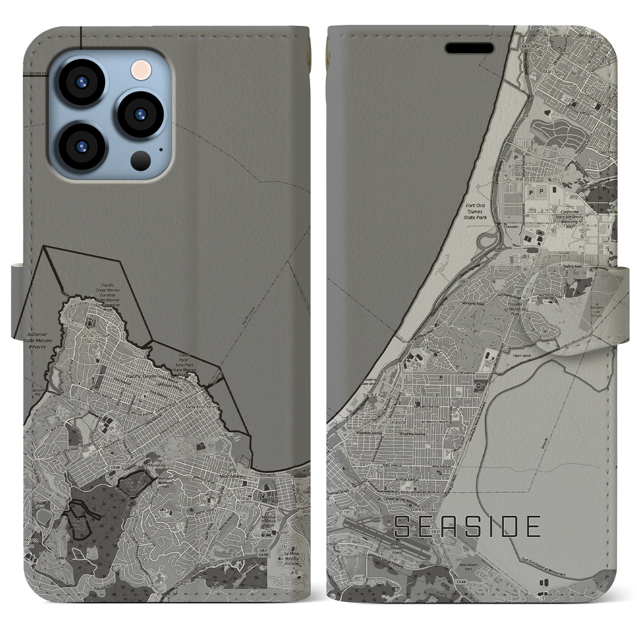 【シーサイド(アメリカ)】地図柄iPhoneケース(手帳タイプ)