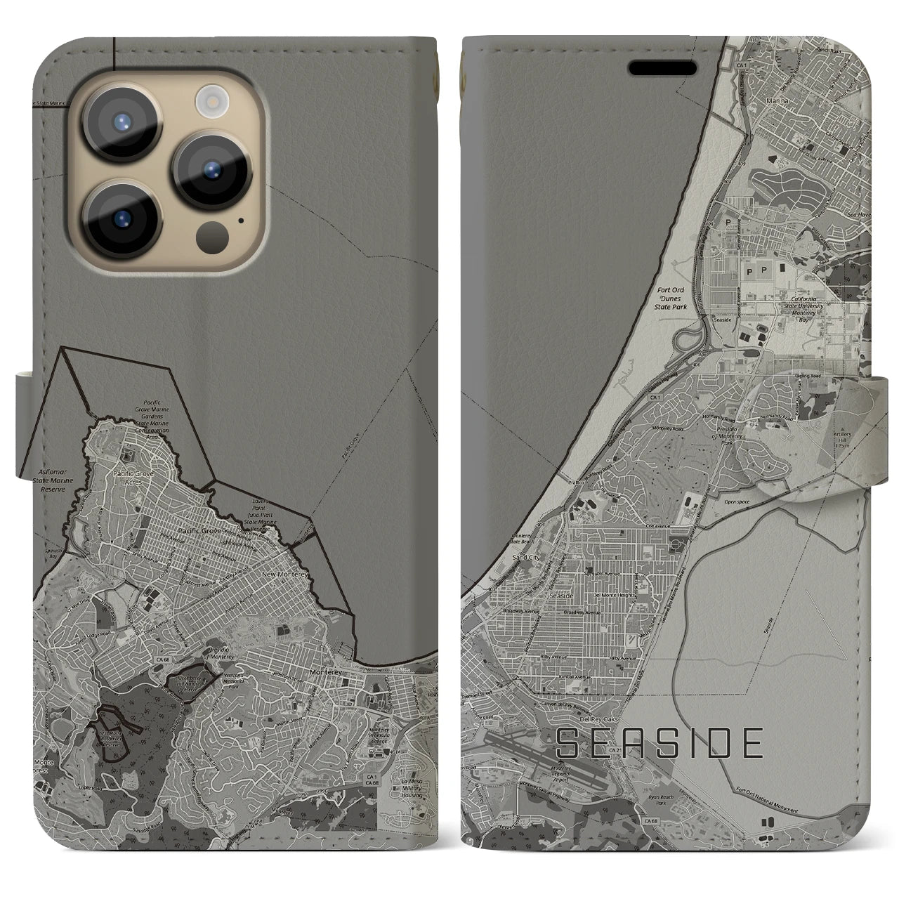 【シーサイド(アメリカ)】地図柄iPhoneケース(手帳タイプ)