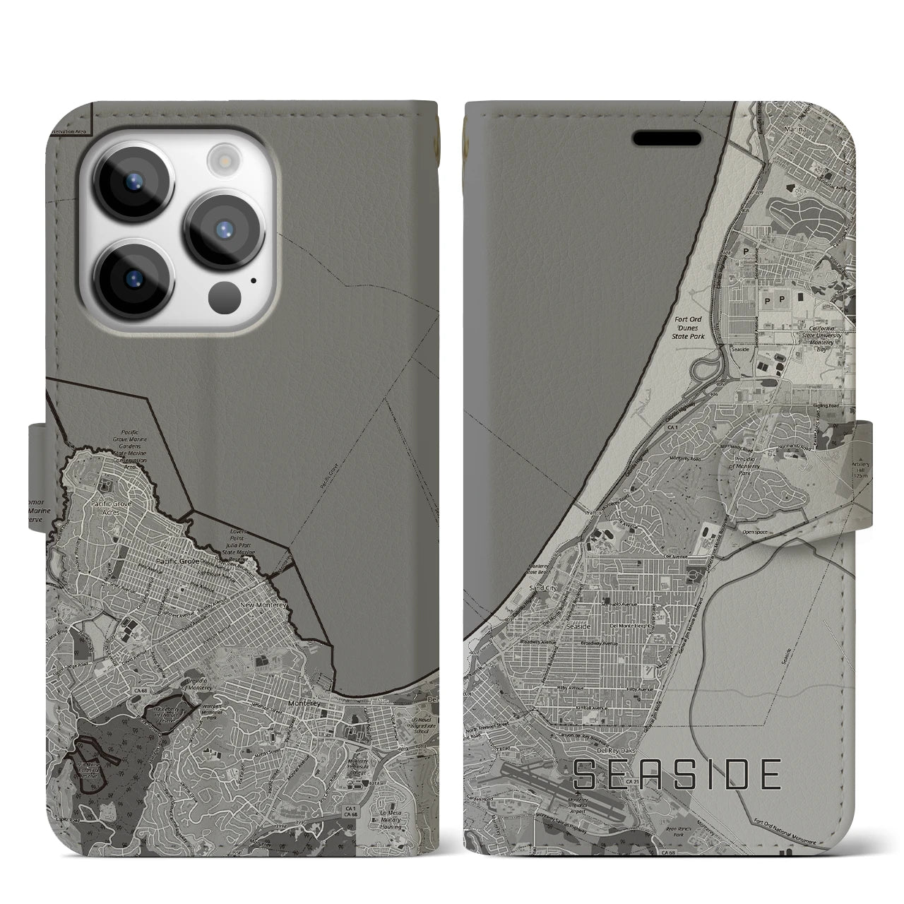 【シーサイド(アメリカ)】地図柄iPhoneケース(手帳タイプ)