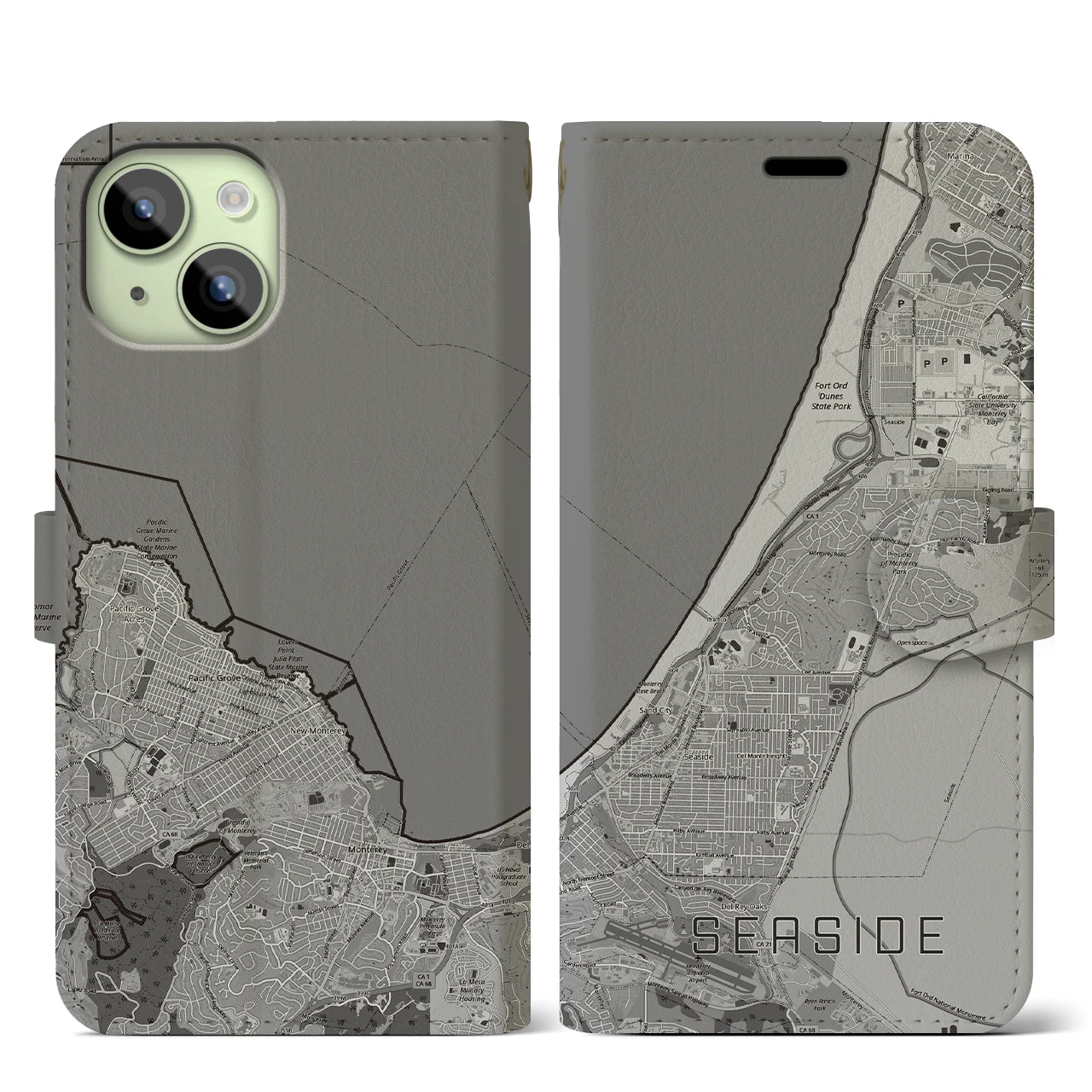 【シーサイド(アメリカ)】地図柄iPhoneケース(手帳タイプ)