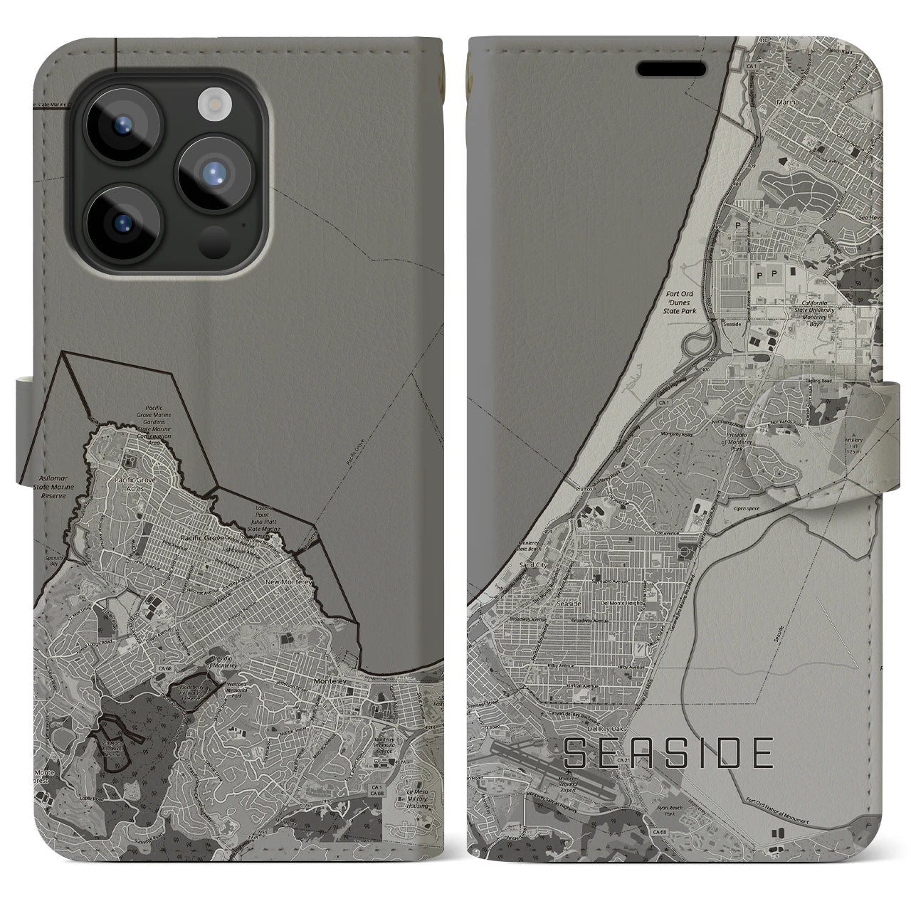 【シーサイド(アメリカ)】地図柄iPhoneケース(手帳タイプ)