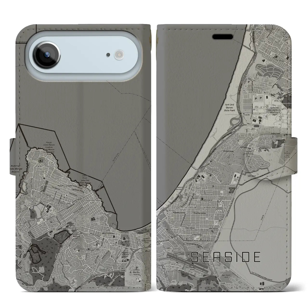 【シーサイド(アメリカ)】地図柄iPhoneケース(手帳タイプ)