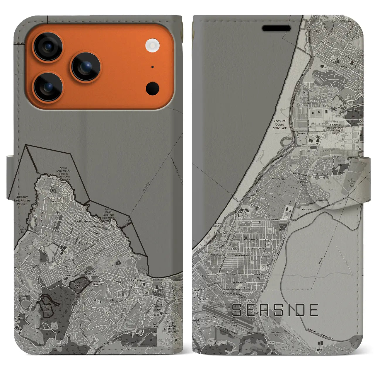 【シーサイド(アメリカ)】地図柄iPhoneケース(手帳タイプ)