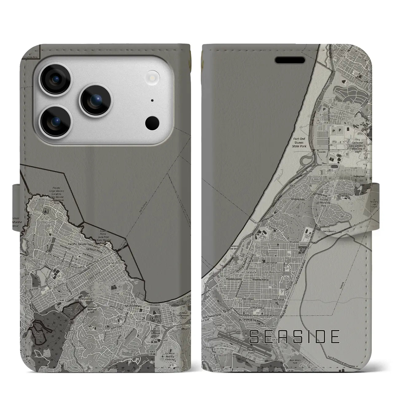 【シーサイド(アメリカ)】地図柄iPhoneケース(手帳タイプ)